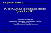 BLM System for NSRL HLS PCaPAC 2000, Oct.9 ~ 12, 2000Page 1 PC and CAN Bus in Beam Loss Monitor System for NSRL Yonggang Cui, Beibei Shao Department of.
