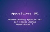 Appositives 101 Understanding Appositives can create positive experiences.