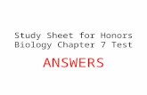 Study Sheet for Honors Biology Chapter 7 Test ANSWERS.