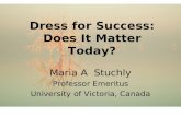 Dress for Success: Does It Matter Today? Maria A Stuchly Professor Emeritus University of Victoria, Canada.