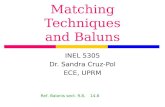 Matching Techniques and Baluns INEL 5305 Dr. Sandra Cruz-Pol ECE, UPRM Ref. Balanis sect. 9.8, 14.8.