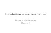 Introduction to microeconomics Demand relationships Chapter 4.