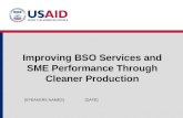 Improving BSO Services and SME Performance Through Cleaner Production [DATE][SPEAKERS NAMES]