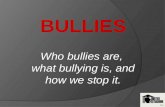 TM BULLIES Who bullies are, what bullying is, and how we stop it