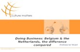 Www.culturematters.com Andreas ter Woort Doing Business: Belgium & the Netherlands, the difference compared.