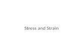 Stress and Strain. Stress Force/Area Pressure is one form of Stress Units: Pascals (1 bar = 1 atm = 100,000 Pa) Normal Stress: Perpendicular to surface.