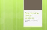 Discovering Voice Lessons Borrowed from Nancy Dean.