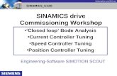 Automation and Drives SINAMICS_S120 SINAMICS drive Commissioning Workshop Closed loop Bode Analysis Current Controller Tuning Speed Controller Tuning Position.