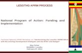 1 LESOTHO APRM PROCESS Technical National APRM Workshop on Harmonizing the Lesotho APRM NPoA with the existing Development Strategies and the MTEF and.