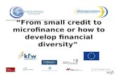 Sofi From small credit to microfinance or how to develop financial diversity.