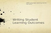 Writing Student Learning Outcomes UNM Language Learning Center, Fall 2012.