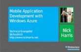 Mobile Application Development with Windows Azure Technical Evangelist @cloudnick  Nick Harris.