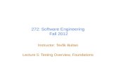 272: Software Engineering Fall 2012 Instructor: Tevfik Bultan Lecture 5: Testing Overview, Foundations.