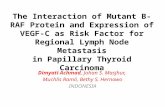 The Interaction of Mutant B-RAF Protein and Expression of VEGF-C as Risk Factor for Regional Lymph Node Metastasis in Papillary Thyroid Carcinoma Dimyati.