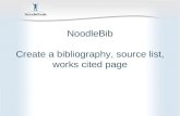 NoodleBib Create a bibliography, source list, works cited page.