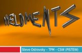WELDMENTS Steve Ostrovsky – TPM – CSW (PISTEW).