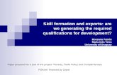 Skill formation and exports: are we generating the required qualifications for development? Rossana Patrón María Inés Terra University of Uruguay Paper.