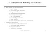 Econ 311 - Market Experiments 1 2. Competitive Trading Institutions The double auction institution Early results Extreme earnings inequality Response to.