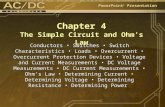 PowerPoint ® Presentation Chapter 4 The Simple Circuit and Ohms Law Conductors Switches Switch Characteristics Loads Overcurrent Overcurrent Protection.