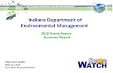 Indiana Department of Environmental Management Office of Air Quality (800) 451-6027  2012 Ozone Season Summary Report 1.