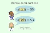 (Single-item) auctions Vincent Conitzer conitzer@cs.duke.edu v() = $5 v() = $3.