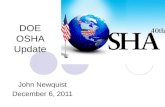 DOE OSHA Update John Newquist December 6, 2011. CSP Today.