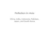 Pollution in Asia China, India, Indonesia, Pakistan, Japan, and South Korea.