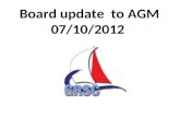 Board update to AGM 07/10/2012. Agenda The Year in Review and reflection on the last 6years – Highlights of 2012 – Year End Financials – Individual Account.