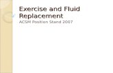 Exercise and Fluid Replacement ACSM Position Stand 2007.