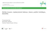 Strike issues: replacement labour, leave, public holidays, benefits Presented by: Michelle Naidoo Norton Rose South Africa.
