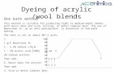 Dyeing of acrylic /wool blends One bath method This method is suitable for producing light to medium-depth shades with basic dyes and acid, milling, or.