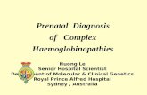 Prenatal Diagnosis of Complex Haemoglobinopathies Huong Le Senior Hospital Scientist Department of Molecular & Clinical Genetics Royal Prince Alfred Hospital.