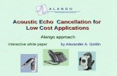 Acoustic Echo Cancellation for Low Cost Applications Alango approach Interactive white paper by Alexander A. Goldin.