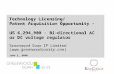 Technology Licensing/ Patent Acquisition Opportunity – US 6,294,900 - Bi-directional AC or DC voltage regulator Greenwood Soar IP Limited ()