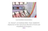 Local Anesthetics Armamentarium Dr. Rahaf Y. Al-Habbab BDS. MsD. DABOMS Diplomat of the American Boards of Oral and Maxillofacial Surgery 2012.