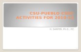 CSU-PUEBLO CSGC ACTIVITIES FOR 2010-12 H. SARPER, Ph.D., P.E. 1.