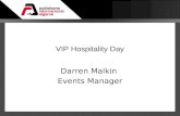 VIP Hospitality Day Darren Malkin Events Manager.