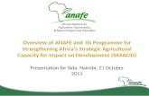 Overview of ANAFE and its Programme for Strengthening Africas Strategic Agricultural Capacity for Impact on Development (SASACID) Presentation for Sida,