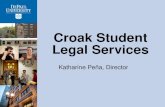 Croak Student Legal Services Katharine Pe±a, Director