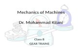 Mechanics of Machines Dr. Mohammad Kilani Class 8 GEAR TRAINS.