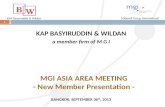 MGI ASIA AREA MEETING - New Member Presentation - KAP BASYIRUDDIN & WILDAN a member firm of M G I KAP Basyiruddin & Wildan Midsnell Group International.