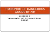 LECTURE 3 CLASSIFICATION OF DANGEROUS GOODS TRANSPORT OF DANGEROUS GOODS BY AIR.