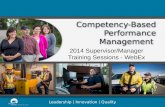 Leadership | Innovation | Quality Competency-Based Performance Management 2014 Supervisor/Manager Training Sessions - WebEx.