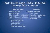 Malibu/Mirage PA46-310/350 Landing Gear & Brakes Landing Gear Tricycle gear Tricycle gear Retractable Retractable Electrically activated Electrically activated.