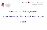 Boards of Management A Framework for Good Practice 2012.