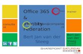Bert Jan van der Steeg SharePoint Consultant Office 365 & Identity Federation Bert Jan van der Steeg consultant trainer bertjan@companio.nl.