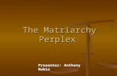 The Matriarchy Perplex Presenter: Anthony Rubio. What is the Matriarchy Perplex? The definition of a Matriarchy is a social system in which the mother.