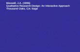 Maxwell, J.A. (1996) Qualitative Research Design: An Interactive Approach Thousand Oaks, CA: Sage.