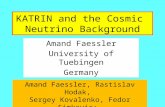 KATRIN and the Cosmic Neutrino Background Amand Faessler University of Tuebingen Germany Amand Faessler, Rastislav Hodak, Sergey Kovalenko, Fedor Simkovic: