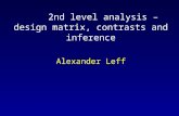 2nd level analysis – design matrix, contrasts and inference Alexander Leff.